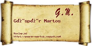 Gáspár Martos névjegykártya